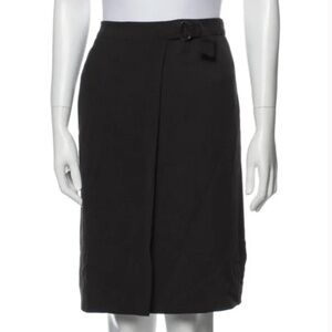 Armani Collezioni Wool Blend Faux Wrap Skirt 8 made in Italy
